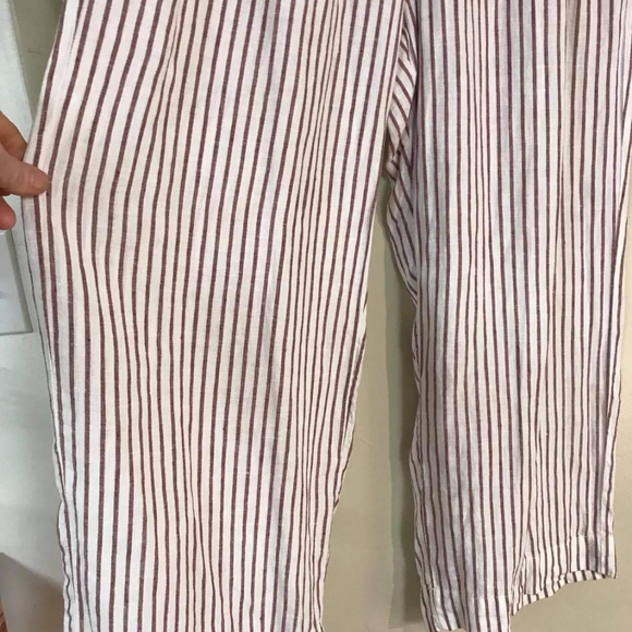 Sigrid Olsen brand size large stripped linen pants - Picture 2 of 6